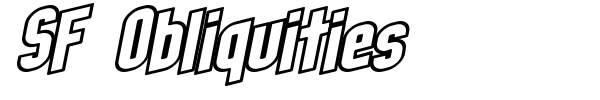 SF Obliquities font preview